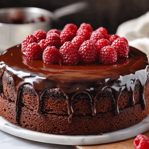 Chocolate Raspberry Ganache Cake