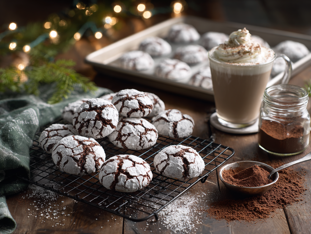 Classic Chocolate Crinkle Cookies