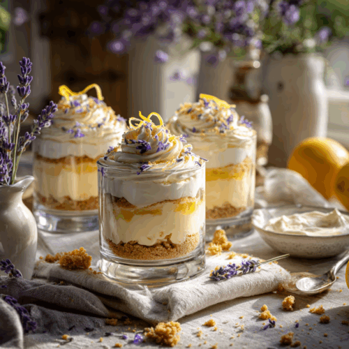 Lemon Lavender Cheesecake Parfaits