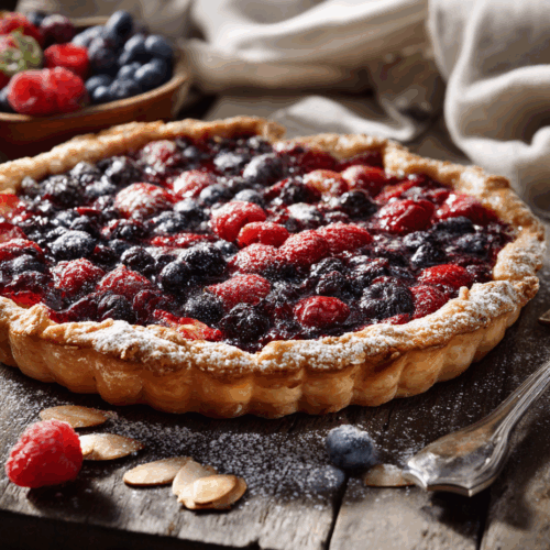 Rustic Berry and Almond Tart