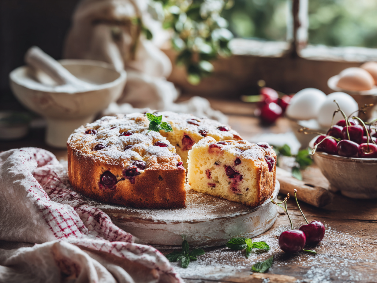 Rustic Cherry Cake