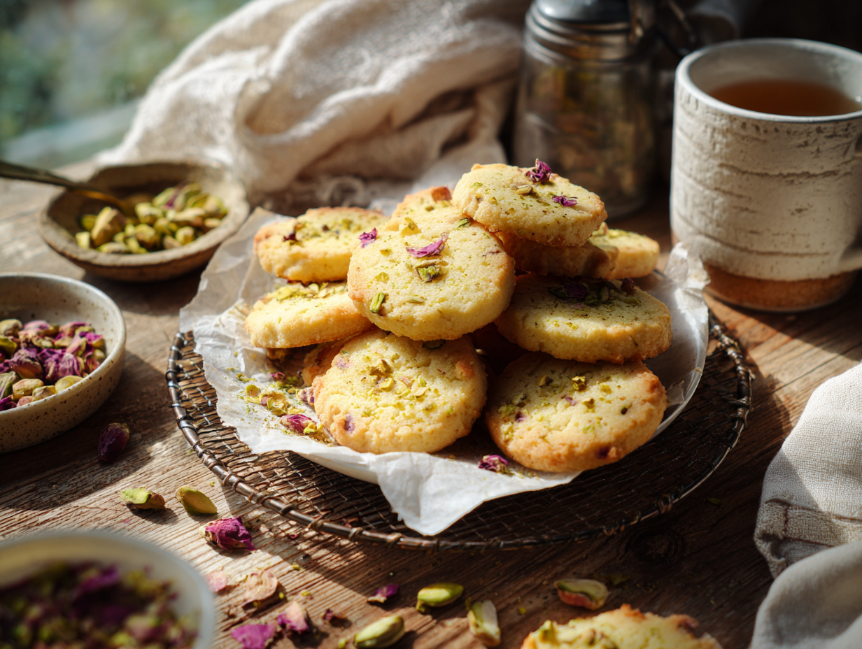 Pistachio Rose Shortbread