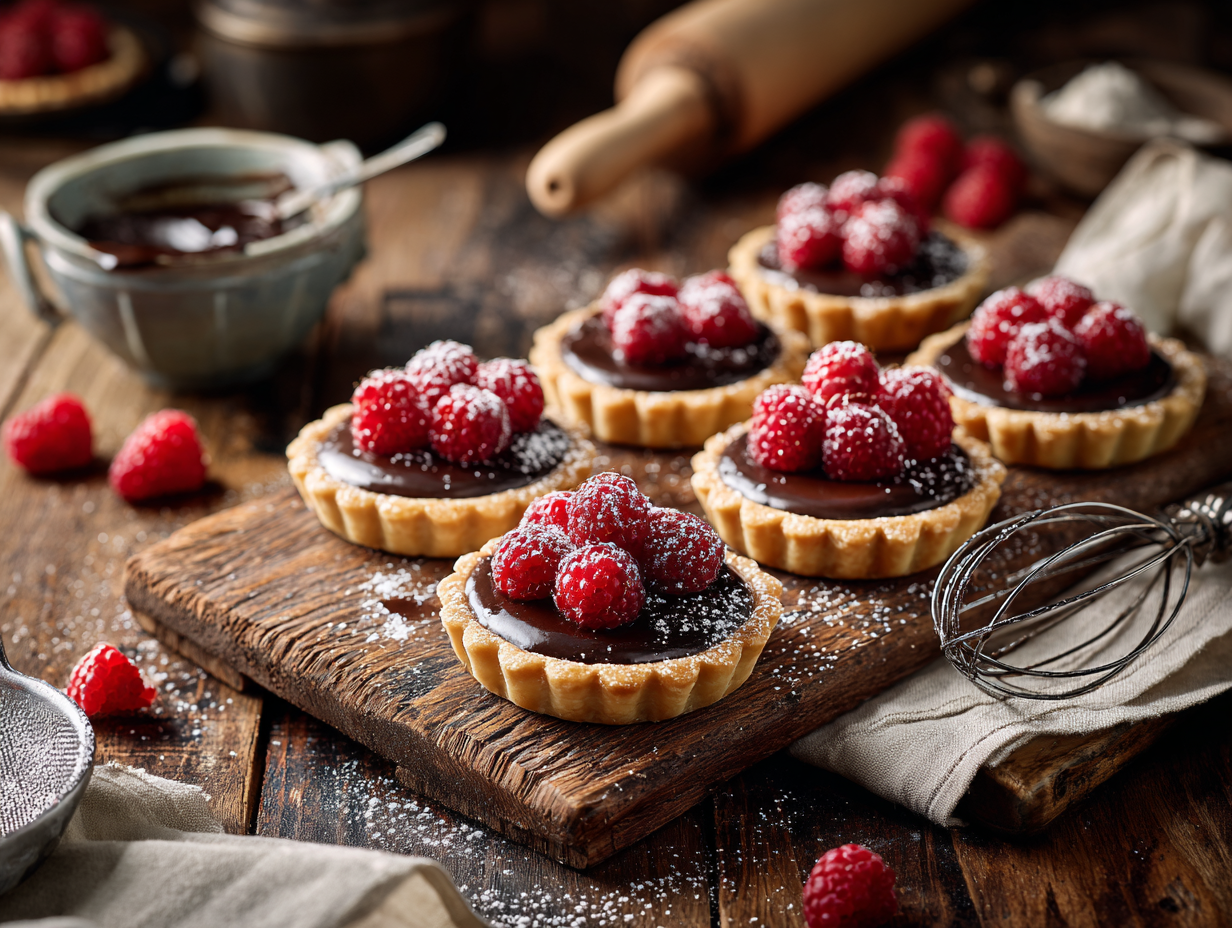 Dark Chocolate Raspberry Tartlets