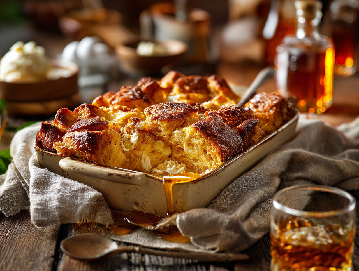 Maple Bourbon Bread Pudding