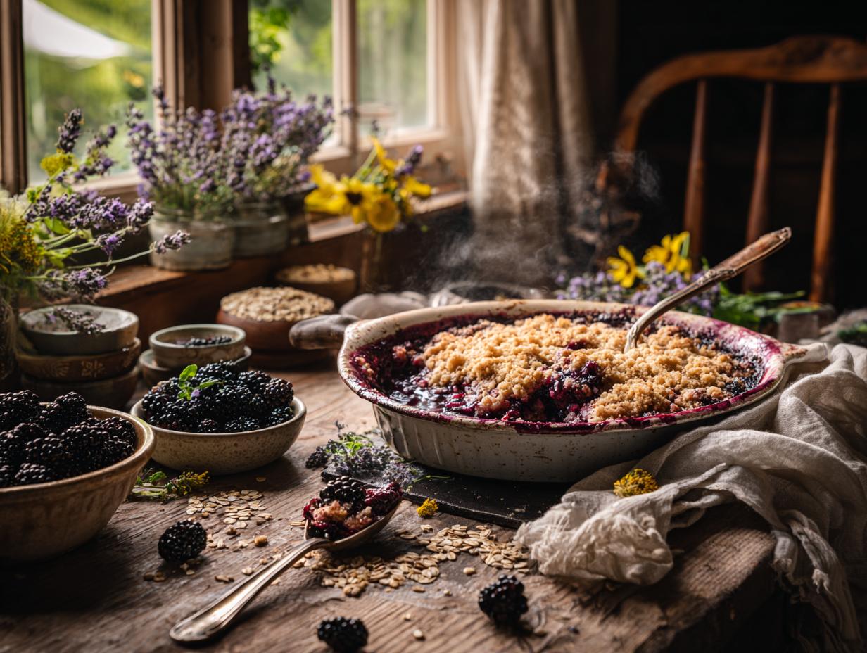 Blackberry Lavender Crumble