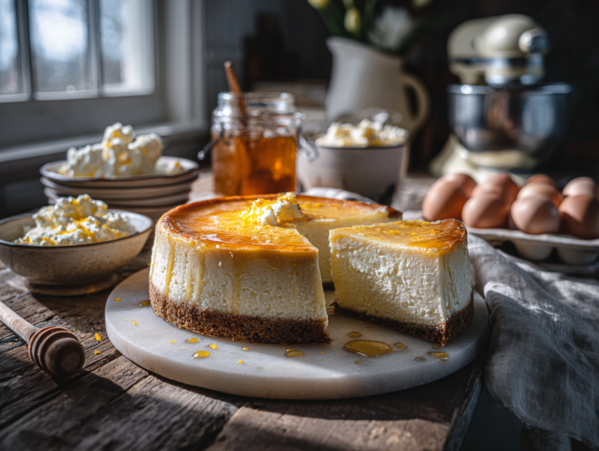 Ricotta Honey Cheesecake