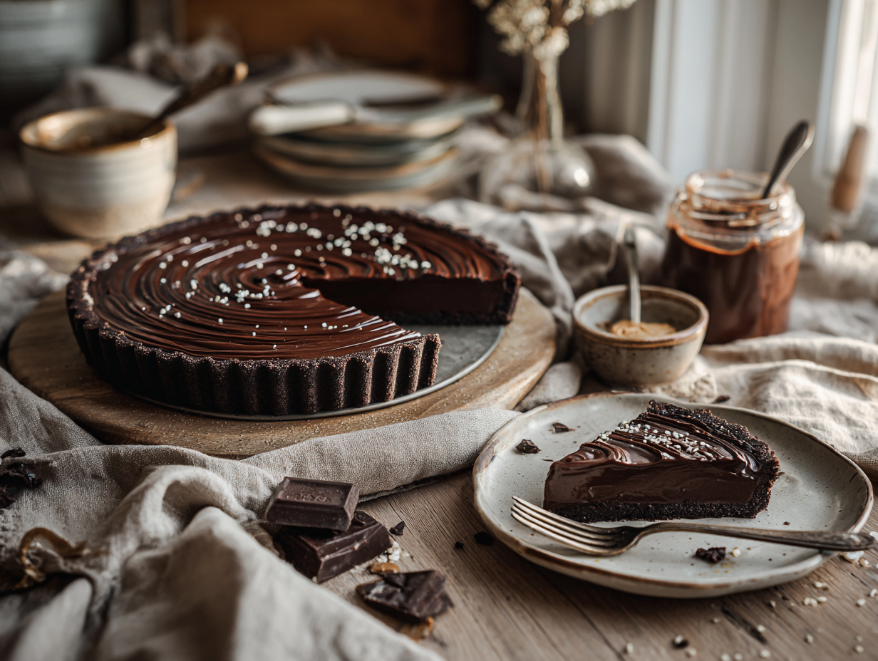 Dark Chocolate Tahini Tart
