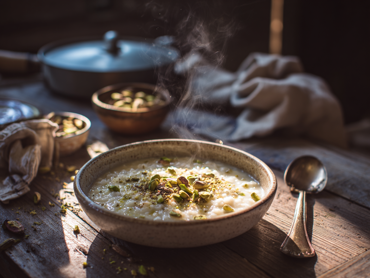 Cardamom Pistachio Rice Pudding