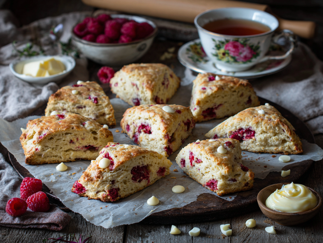 Raspberry White Chocolate Scones