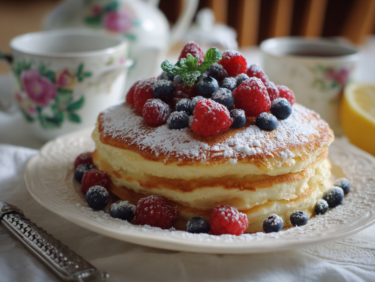 Lemon Ricotta Pancake Cake