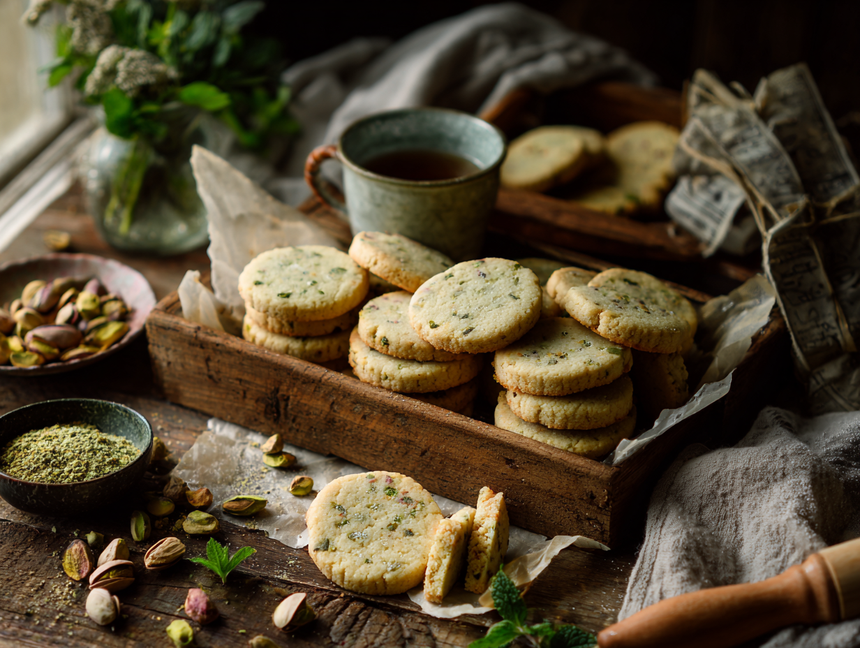 Pistachio Cardamom Shortbread
