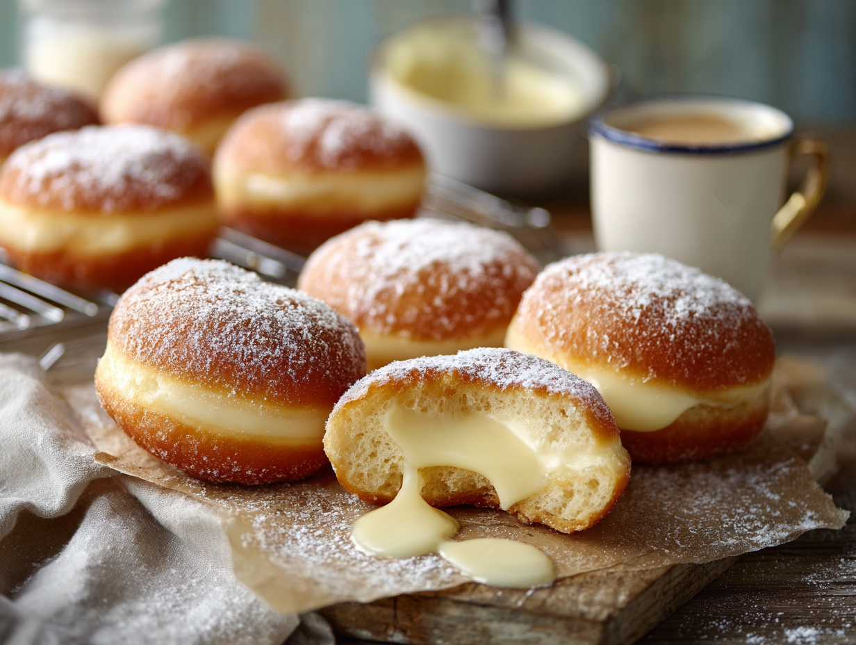 Vanilla Custard Cream Donuts