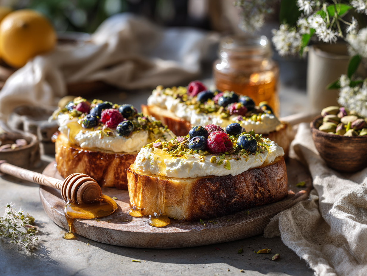 Honey Ricotta Toast Dessert