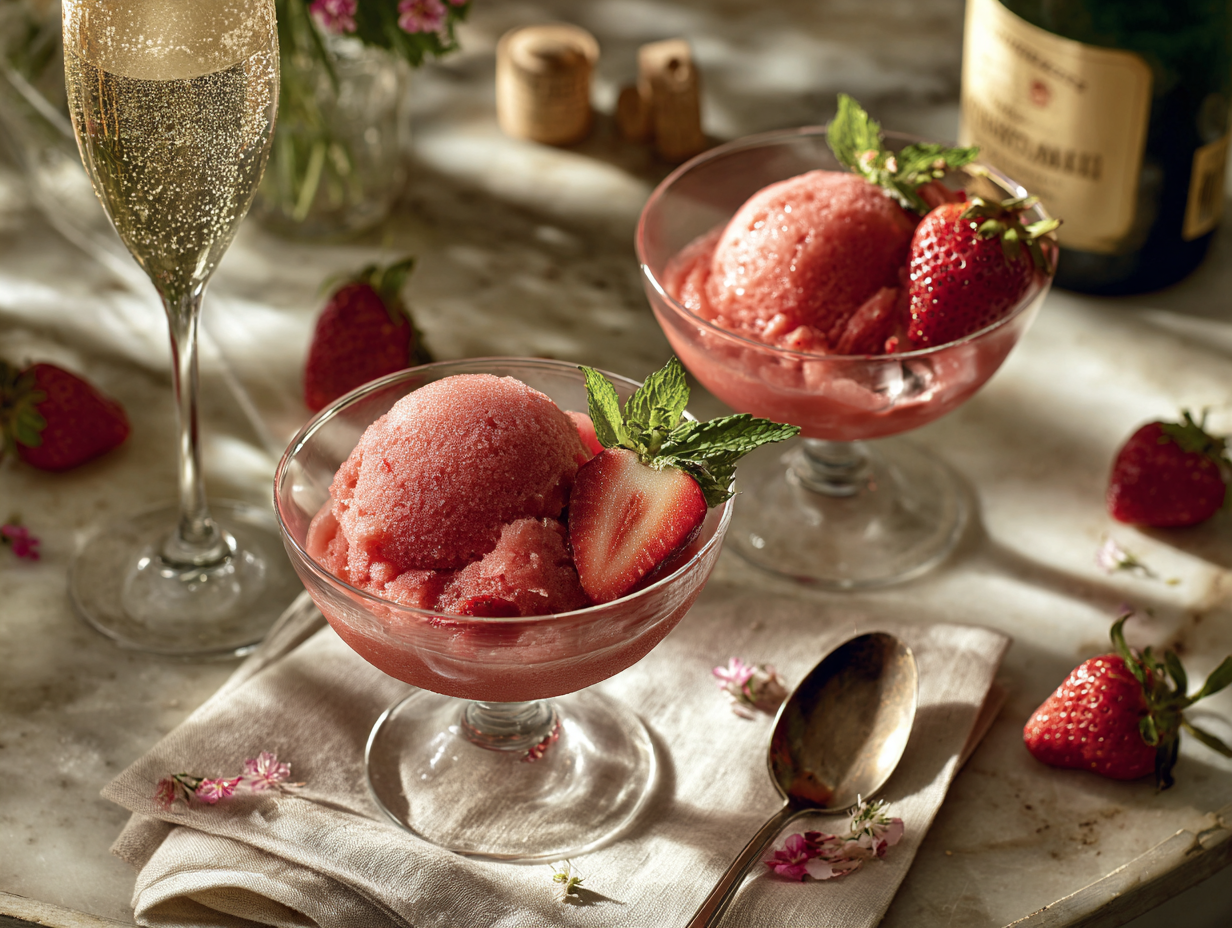 Strawberry Champagne Sorbet