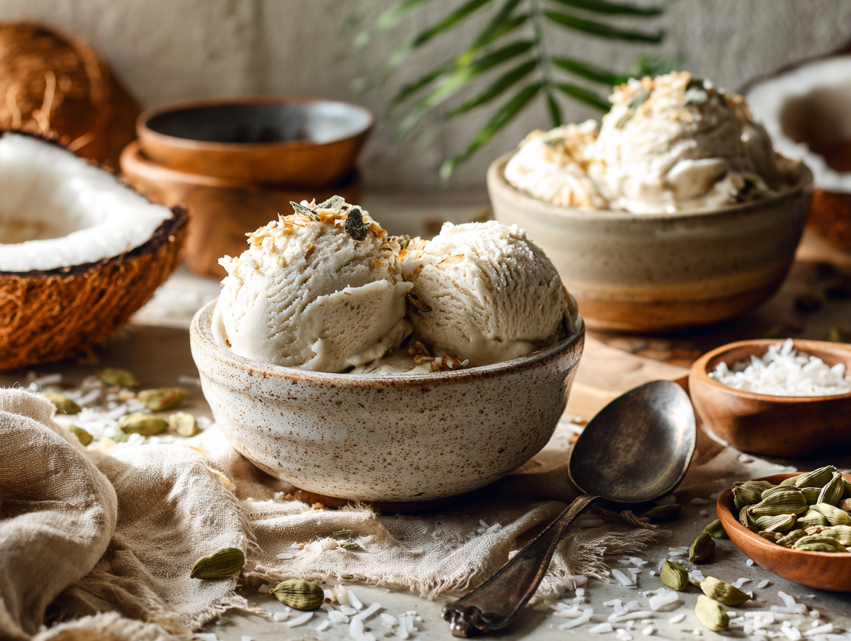 Coconut Cardamom Ice Cream