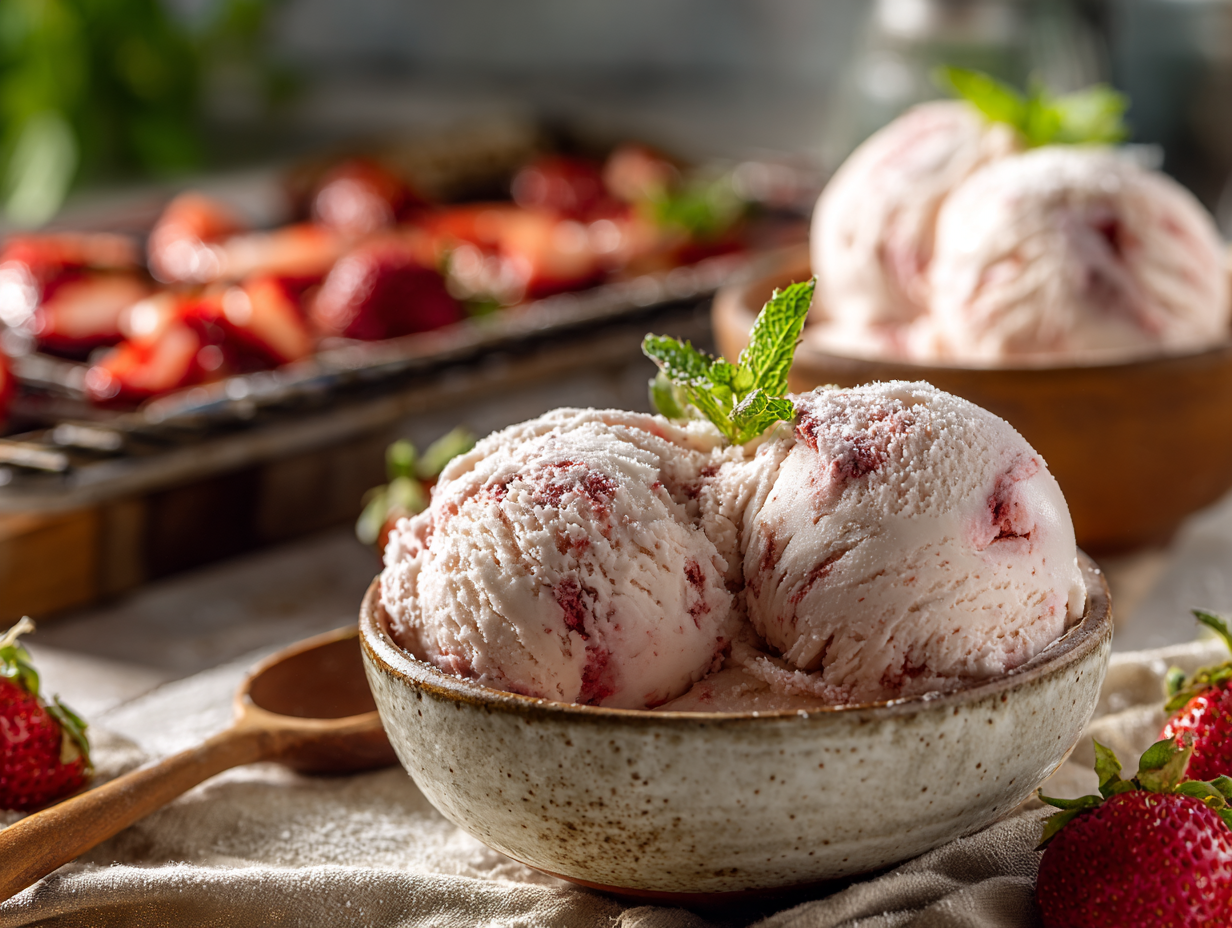 Roasted Strawberry Ice Cream