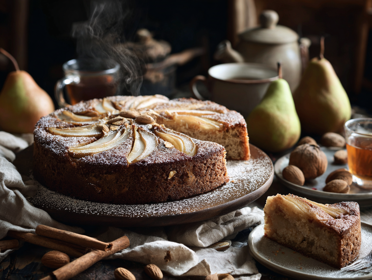 Spiced Pear Almond Cake