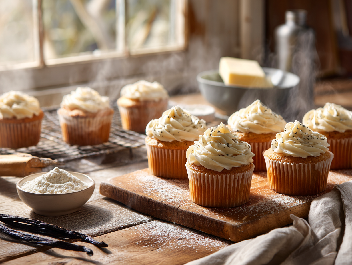 Brown Butter Vanilla Bean Cupcakes