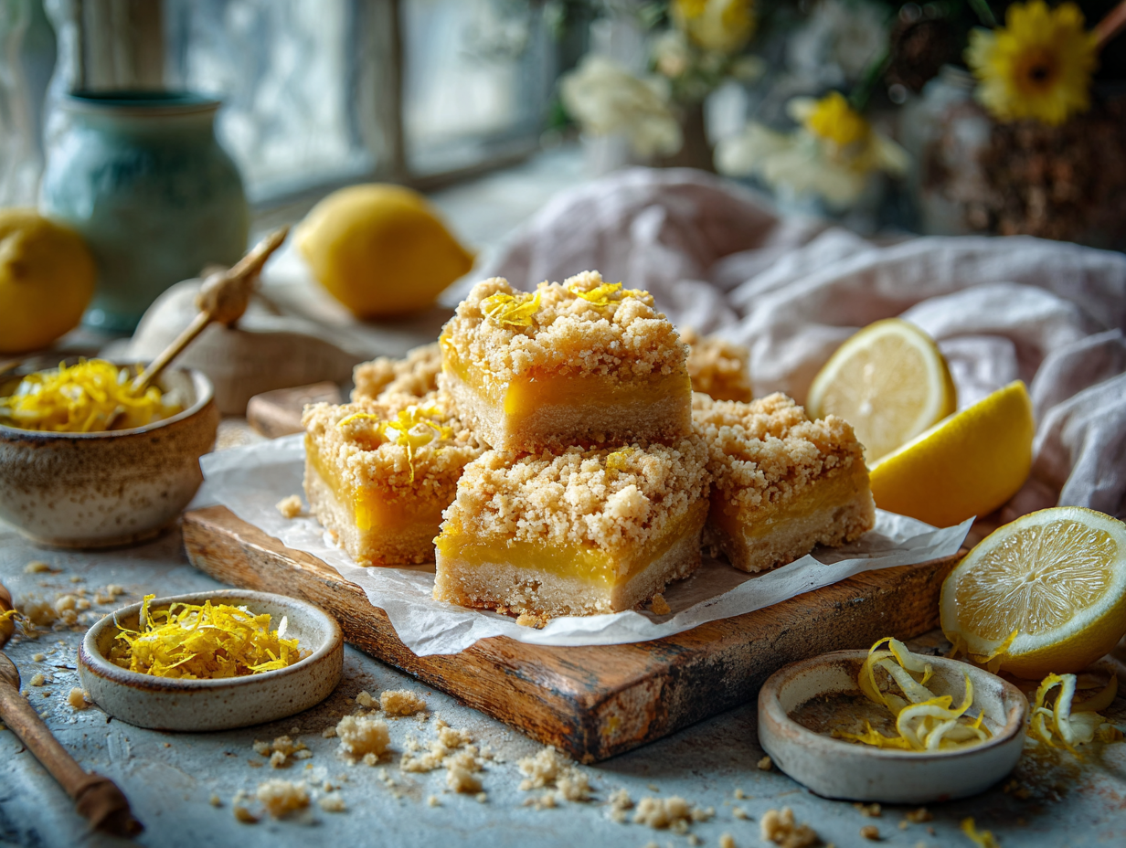 Lemon Curd Crumble Bars
