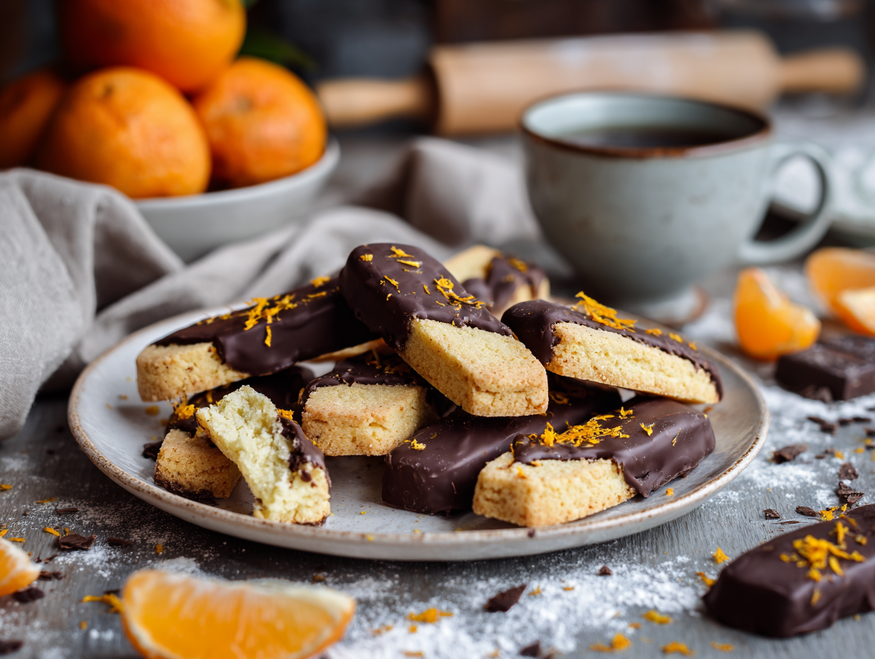 Chocolate Orange Shortbread Fingers
