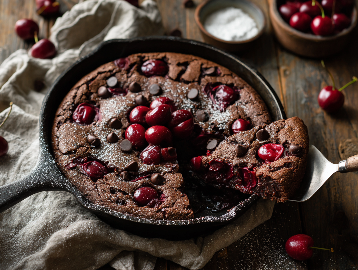 Chocolate Cherry Skillet Cake