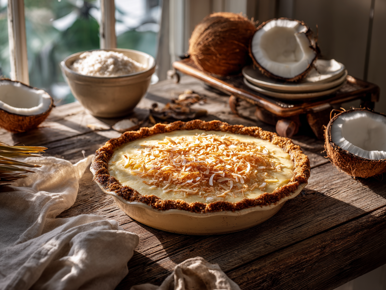 Toasted Coconut Custard Pie