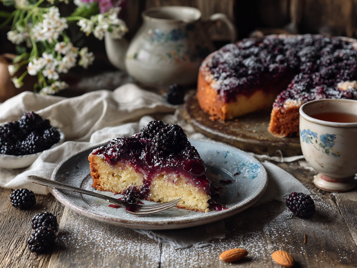 Blackberry Almond Upside-Down Cake